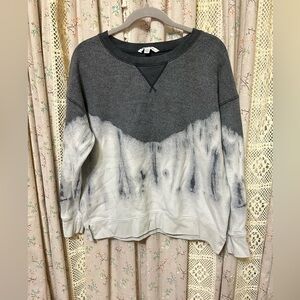American Eagle Inside-Out Fleece Sweatshirt Women’s Large Gray White Dip Dye